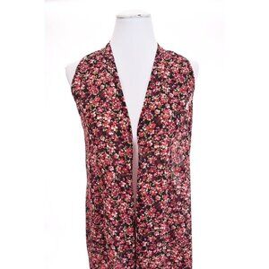 NWOT LuLaRoe Joy Floral Print Long Duster Jacket Cardigan Pink Womens Sz XS